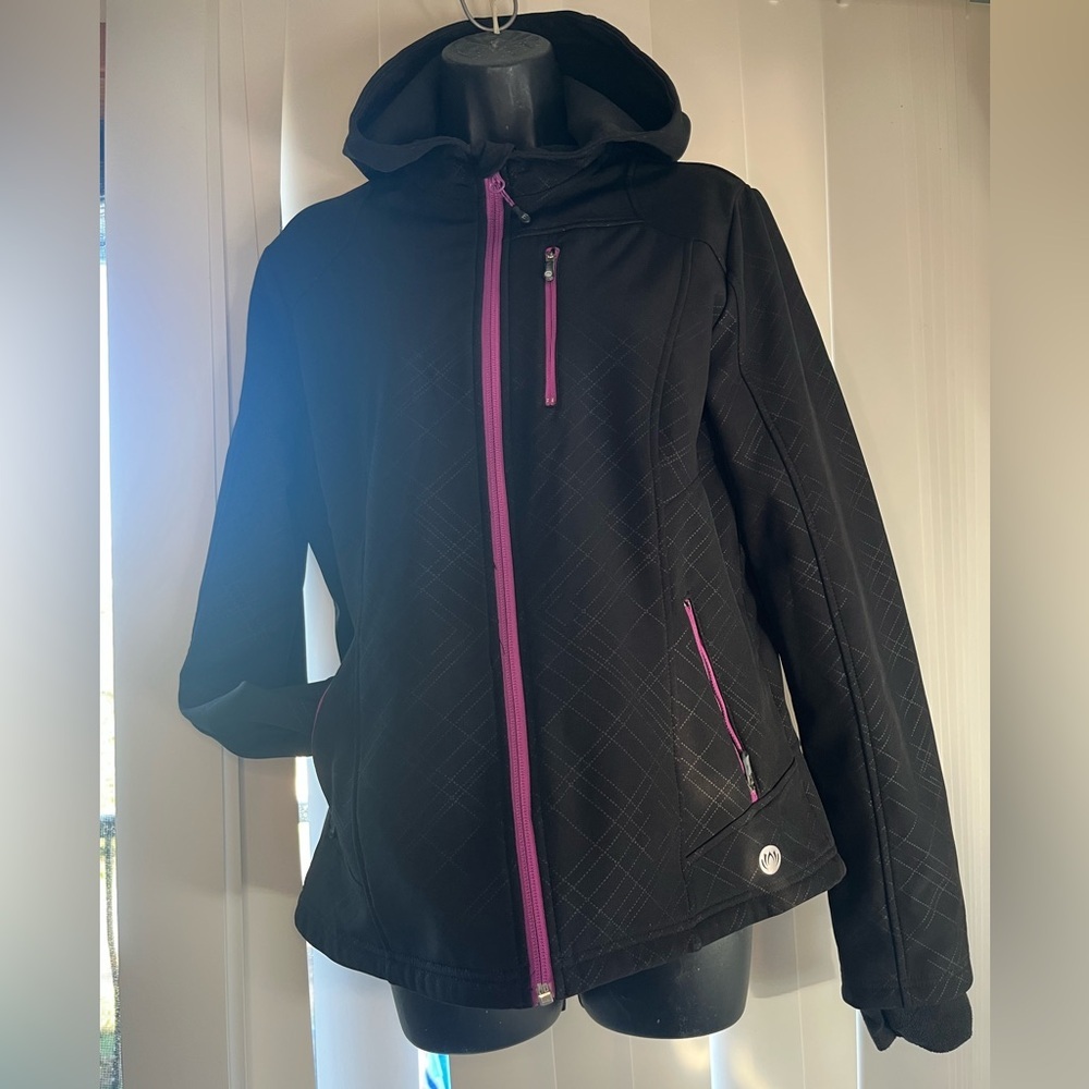 Black Jacket with Purple Accents